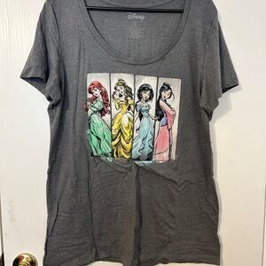 Disney Women’s Gray Short-Sleeve Princess Panel Tee